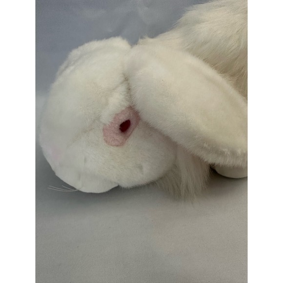 Vintage Chrisha Playful Plush Giant rabbit white bunny 17" 1988 Pink eyes - Picture 2 of 13